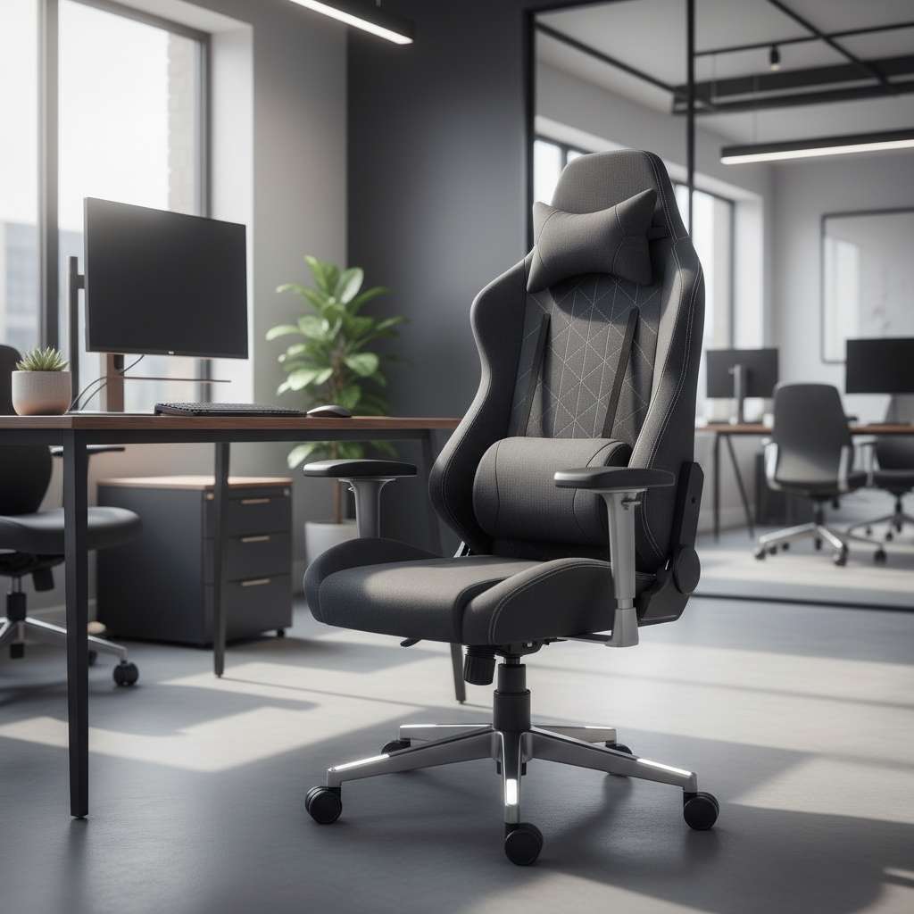 Silla estilo gaming con acabados corporativos