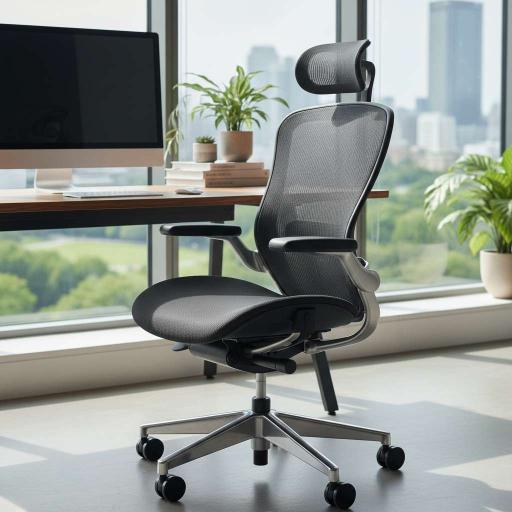 Silla de oficina ergonómica detalle