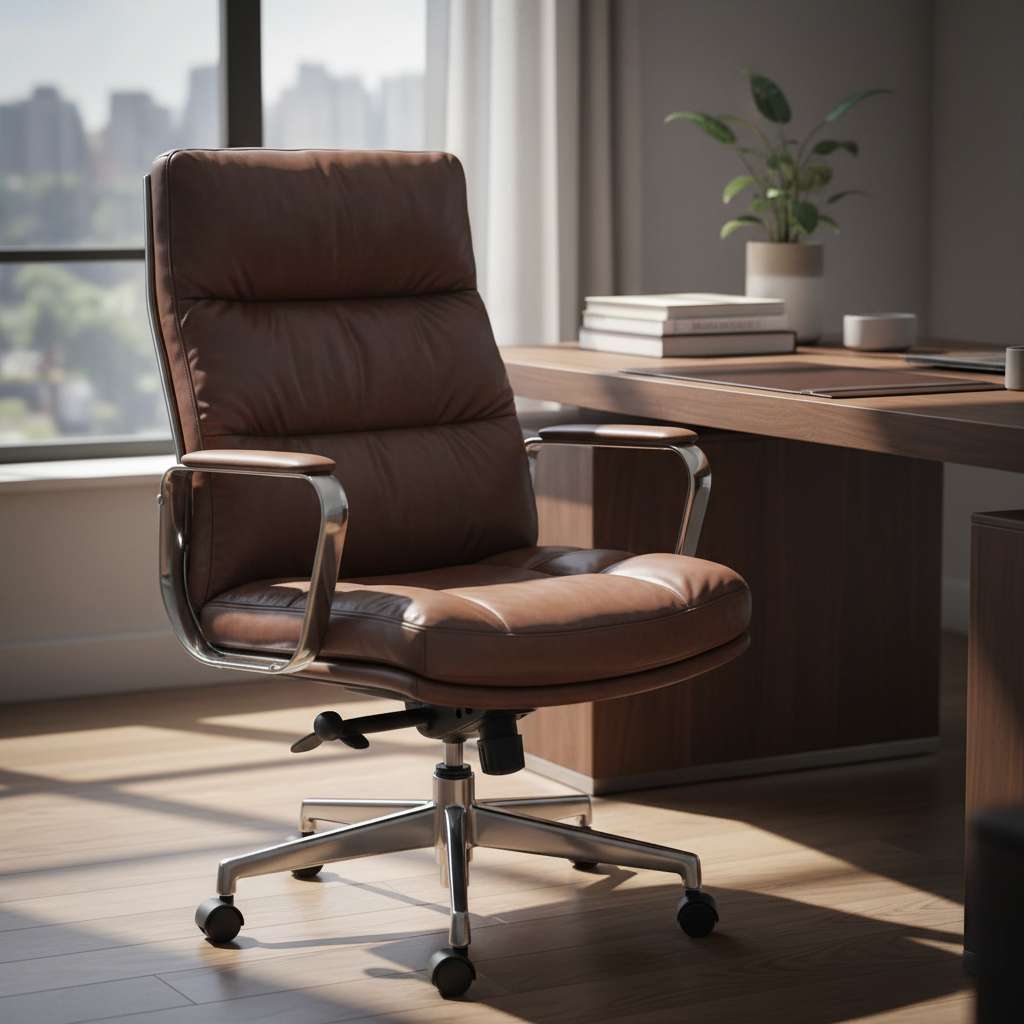 Silla directiva en cuero sintético premium